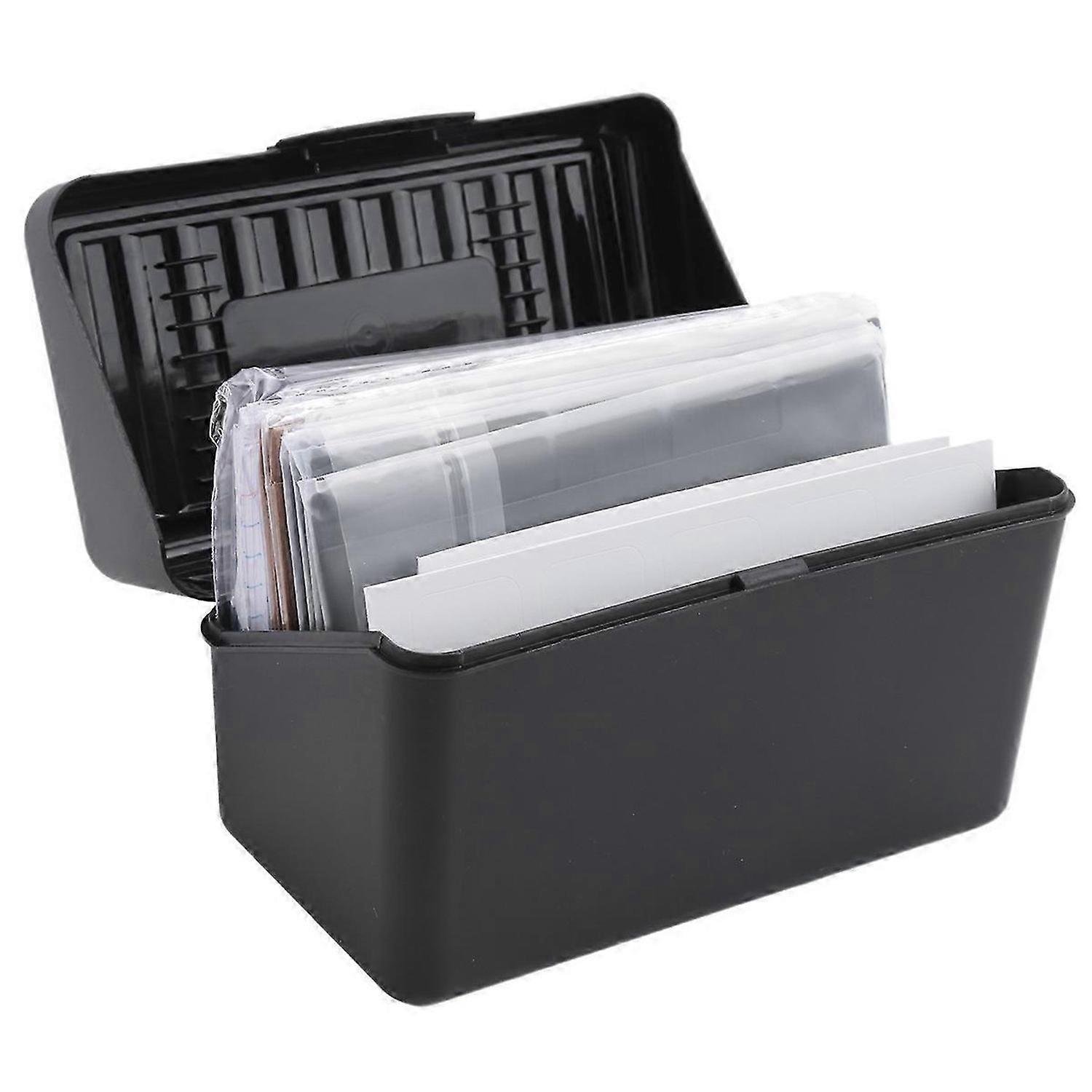Index Card Holder Set 3x5Inch - Heavy Duty Index Card Recipe Box with Dividers Ruled Cards & Sticker