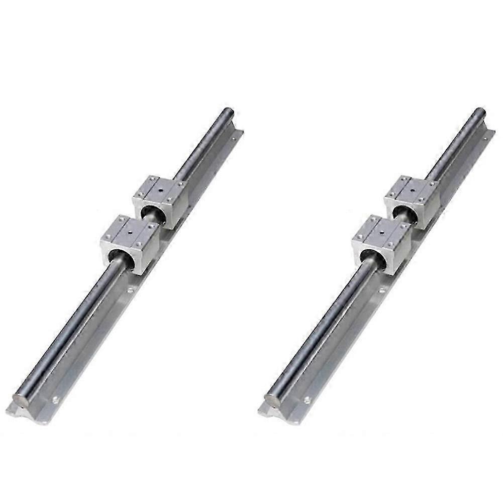 2Pcs Linear Guide Rail 500mm and 4Pcs Slide Blocks with Linear Bearing 12mm