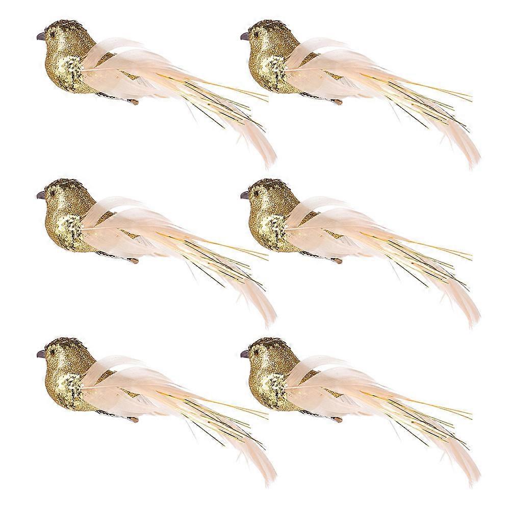 Simulation Bird Froth Birds Ornament for Home Decor 6Pcs