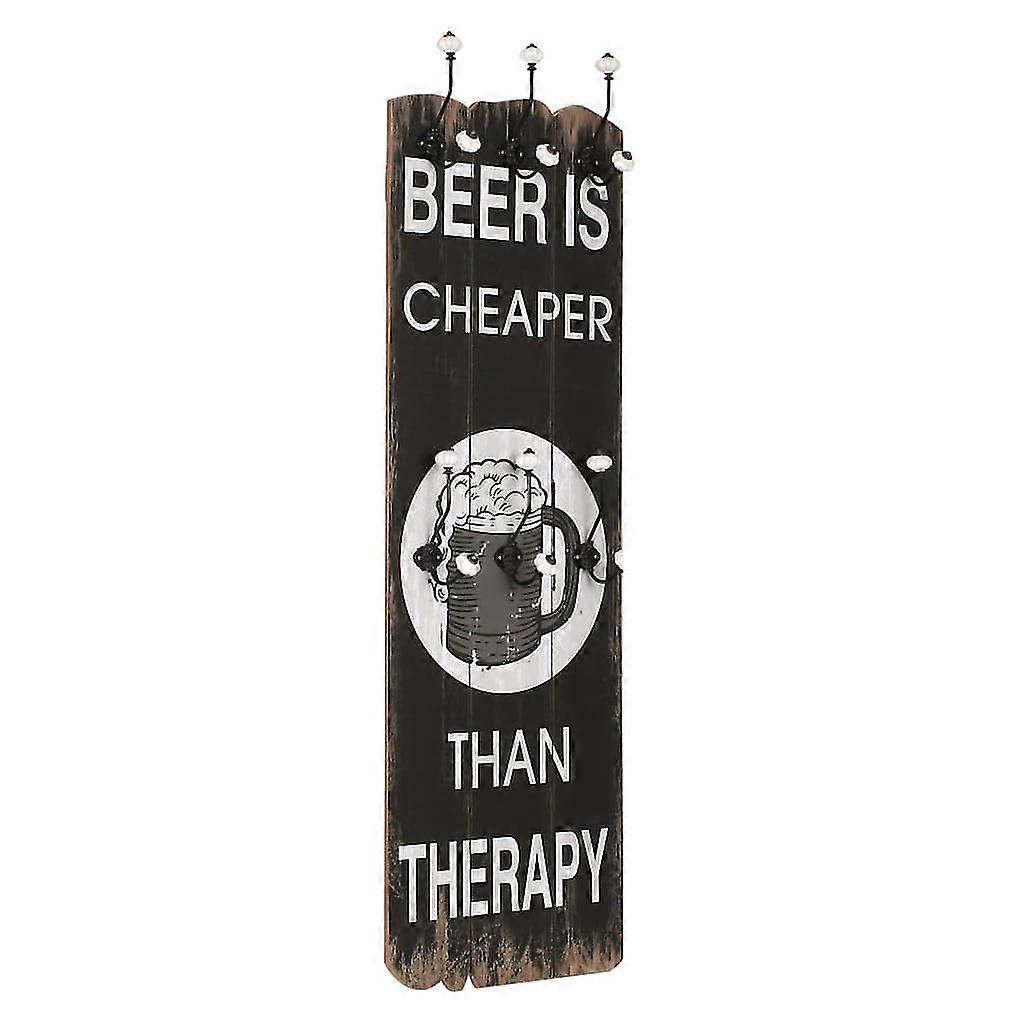 Wall-mounted Coat Rack With 6 Hooks 120x40 Cm