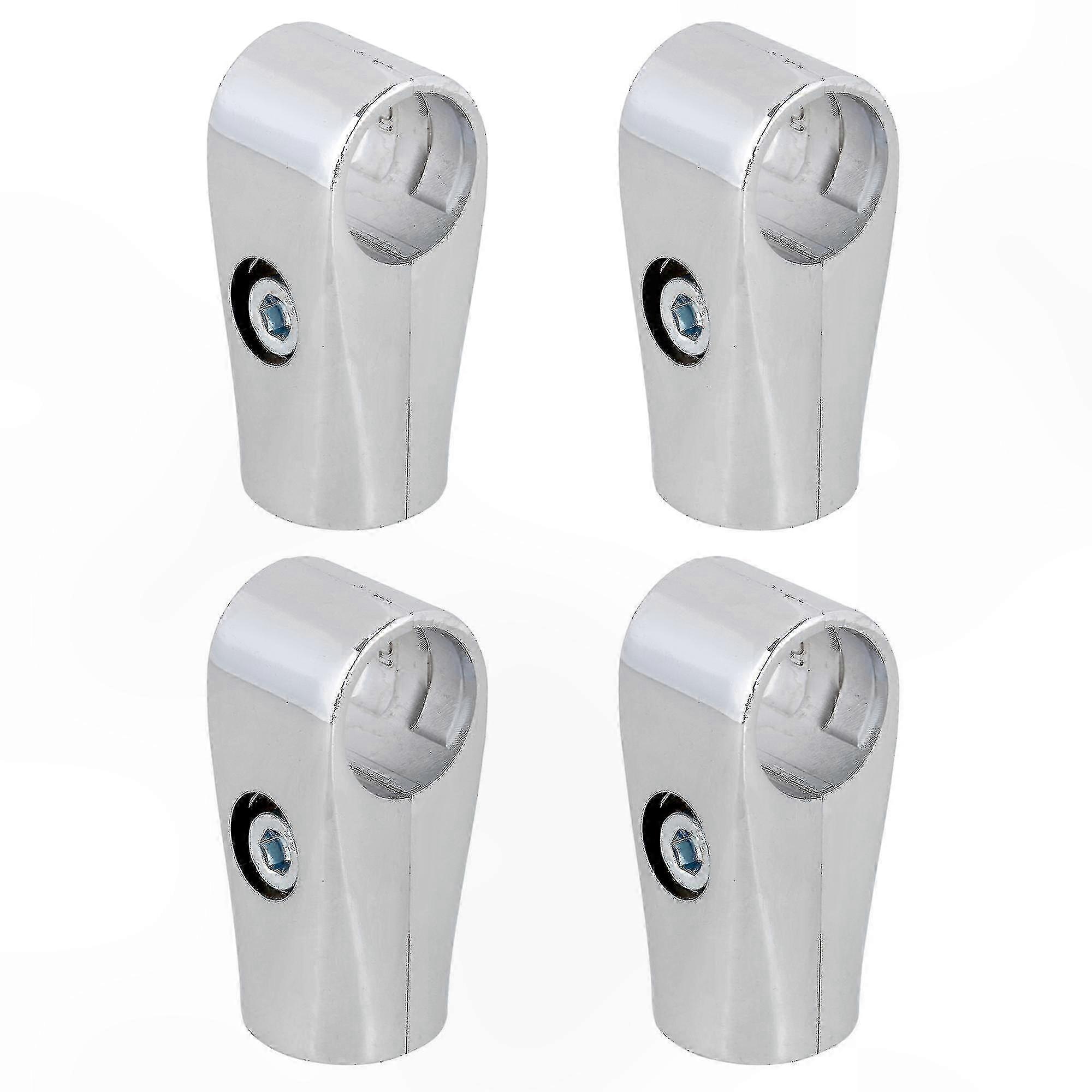 4-Pack Metal Drying Rack Connectors, 2-Way Pipe Fittings, 25mm Inner Diameter for DIY Rack Assembly