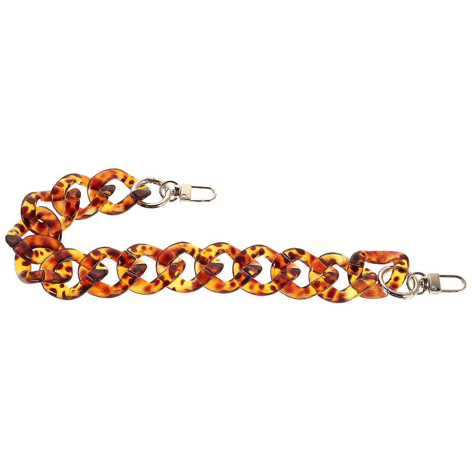 Leopard Purse Chain Strap for Bag Use 2Pcs Acrylic Detachable Handbag Strap