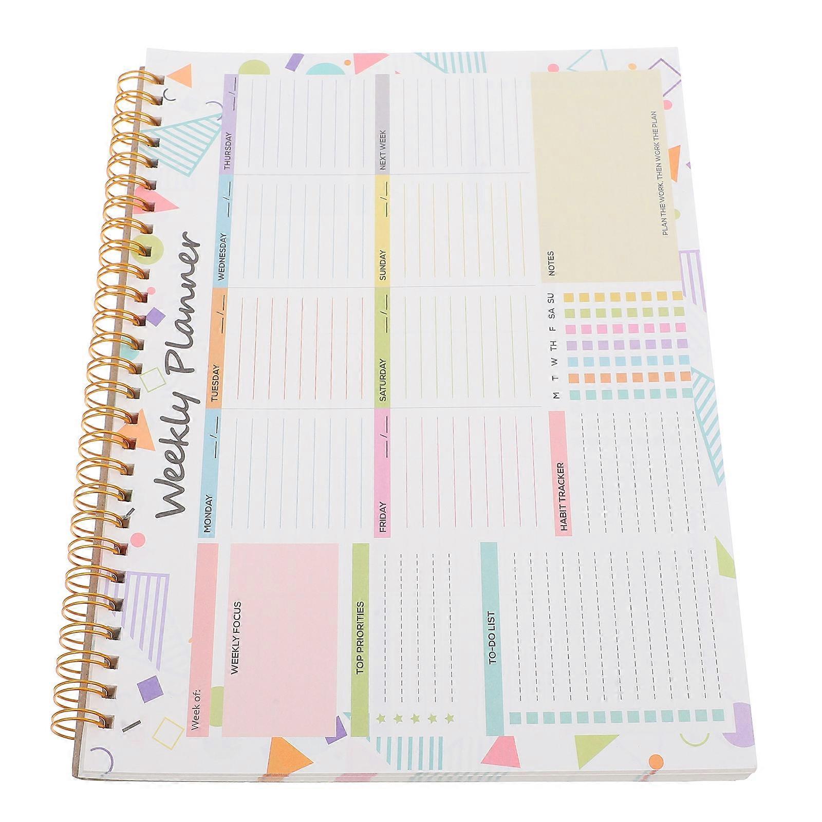 Week Planner 3Pcs Spiral Binding Weekly Planning Pad Task Notebook
