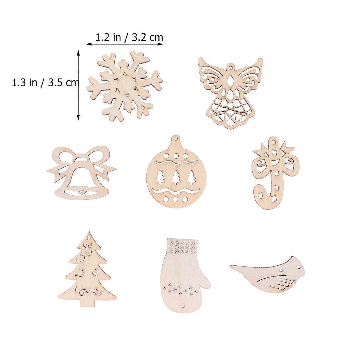 DIY Painting Wooden Pendant for Decoration Use 100Pcs Assorted Color