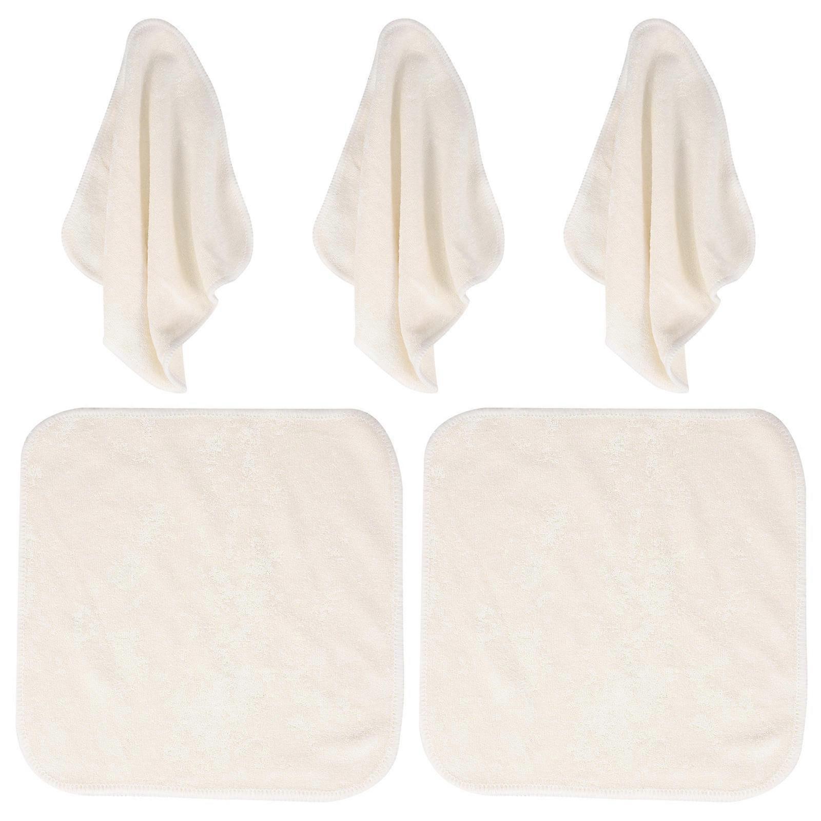 Bamboo Fiber Exfoliating Washcloth 25 Pcs For Facial Cleaning On-the-go Use Compact Size Beige