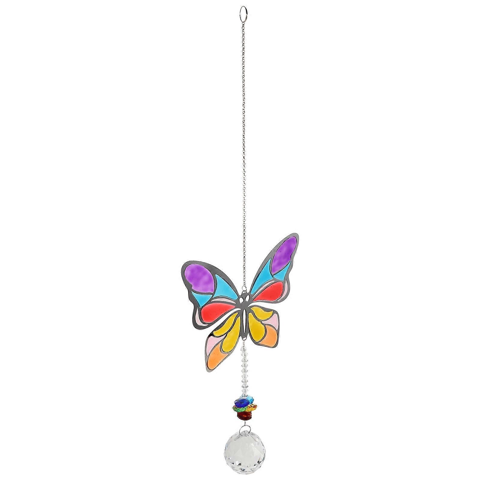 Decorative Butterfly Crystal Suncatcher 5Pcs for Garden Window Hanging