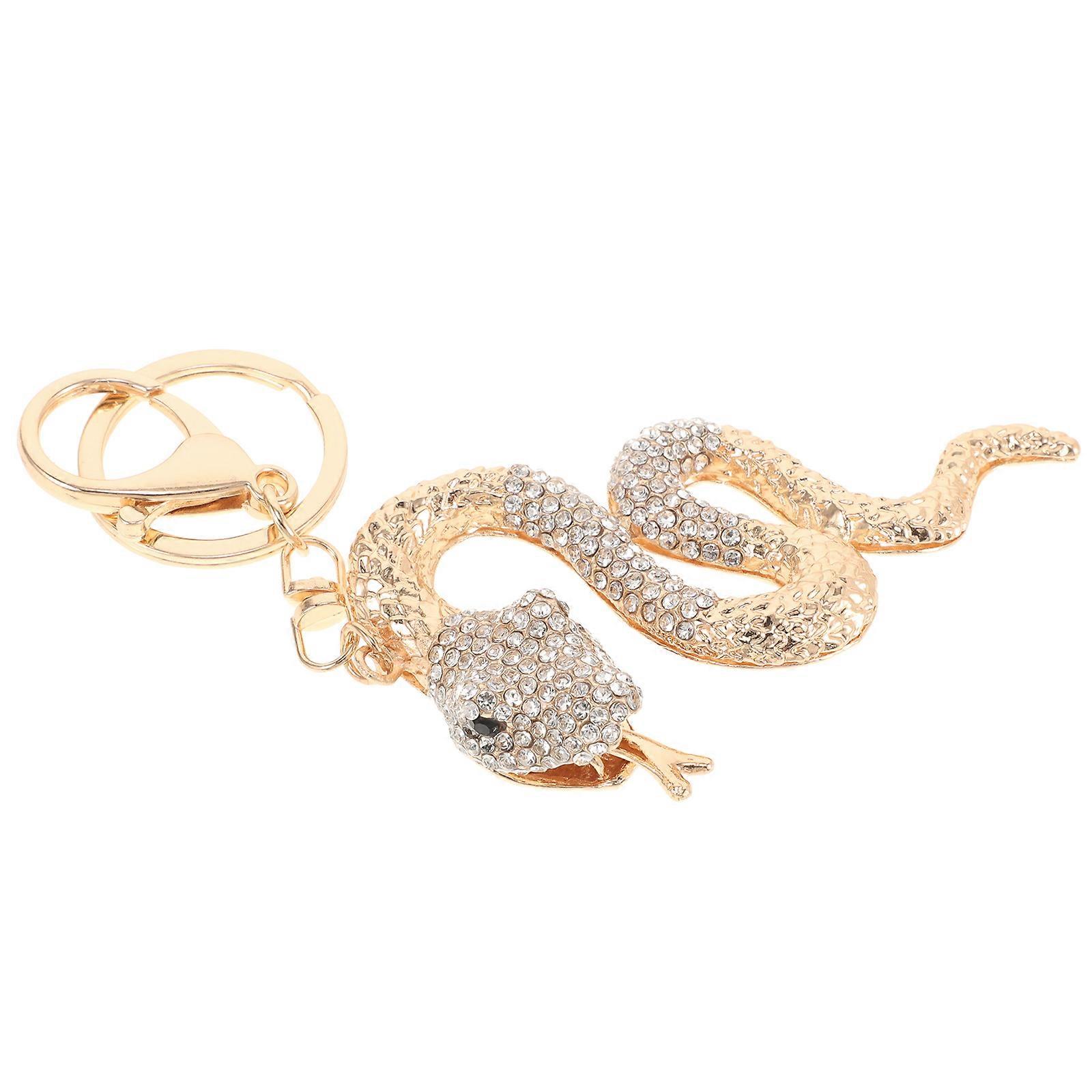Year Of The Snake Keychain Sparkling Pendant For Women Elegant Style 14.50x5.70x0.70cm 1Set