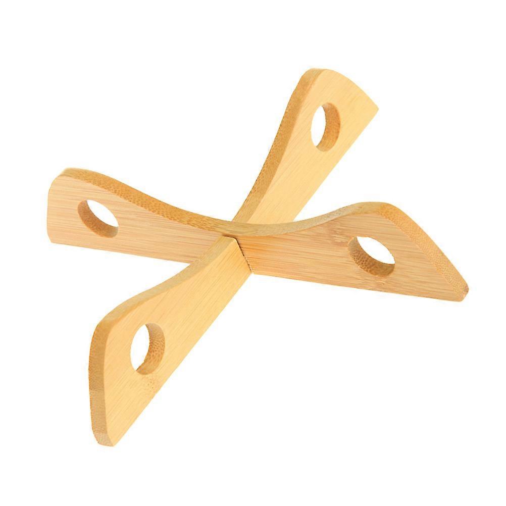 Beige Bamboo Kitchen Rack for Casserole Insulation Pad 2Pcs Detachable