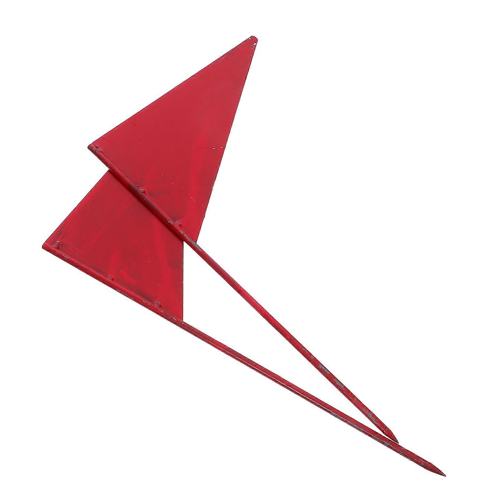Triangle Iron Red Marking Flags for Sports Competition 4Pcs Set