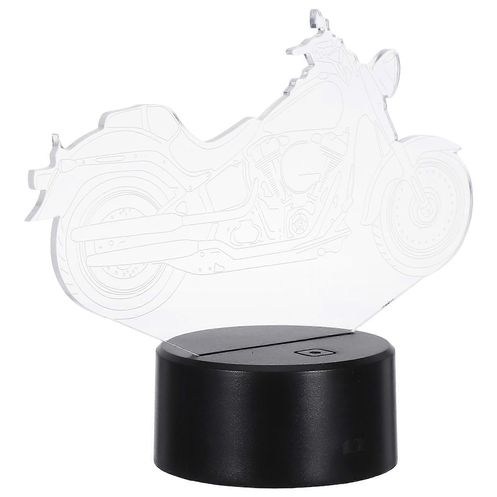 Motorcycle 3D Lamp Illusion with Touch Control Color Change 4Pcs