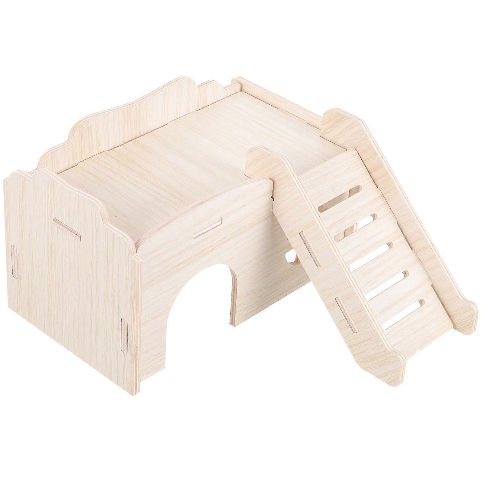 Hamster Toys Hamster Hideout Wooden House for Pets Use 5Pcs Set