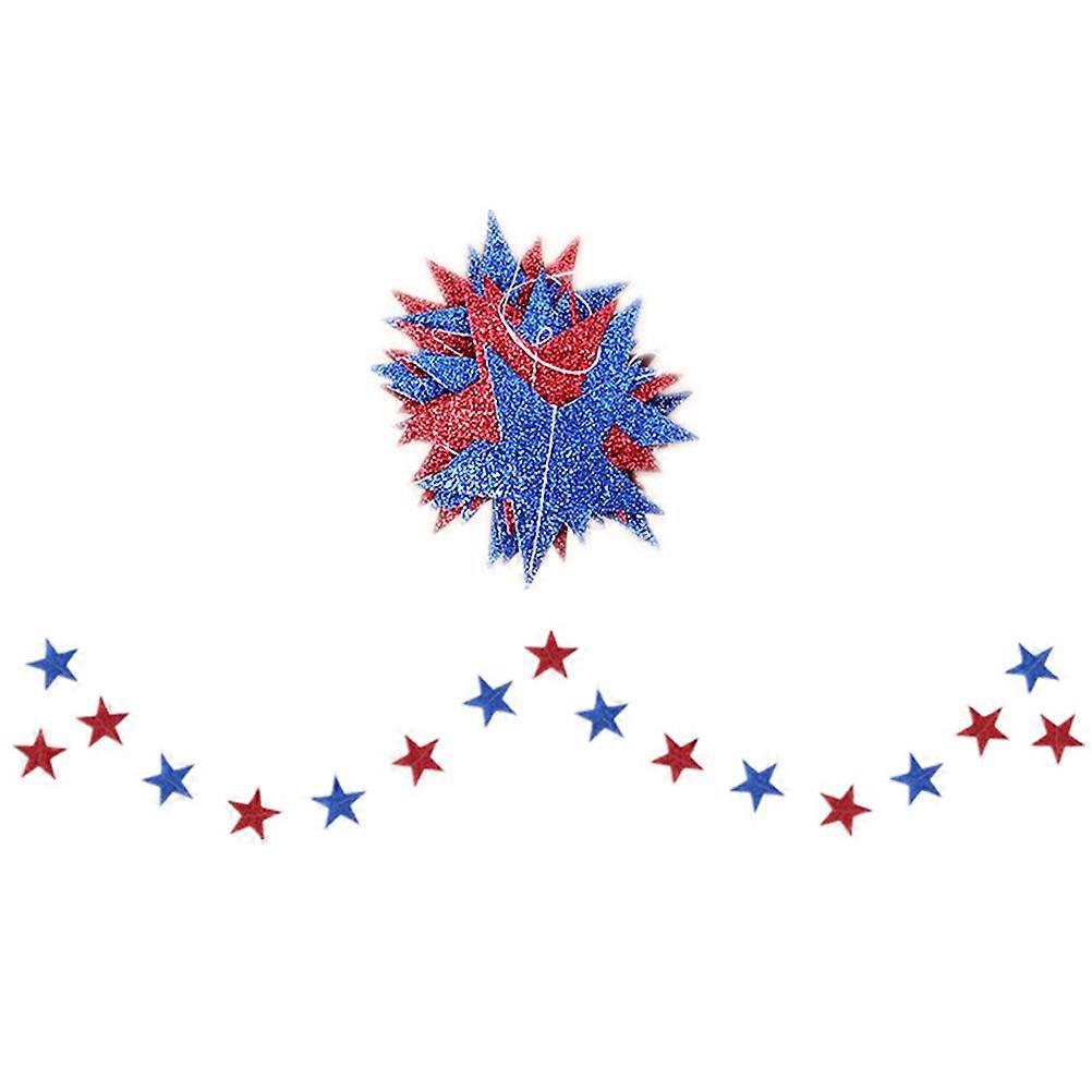 Independence Day String Flags Folding Fans Party Decoration 6Pcs Set