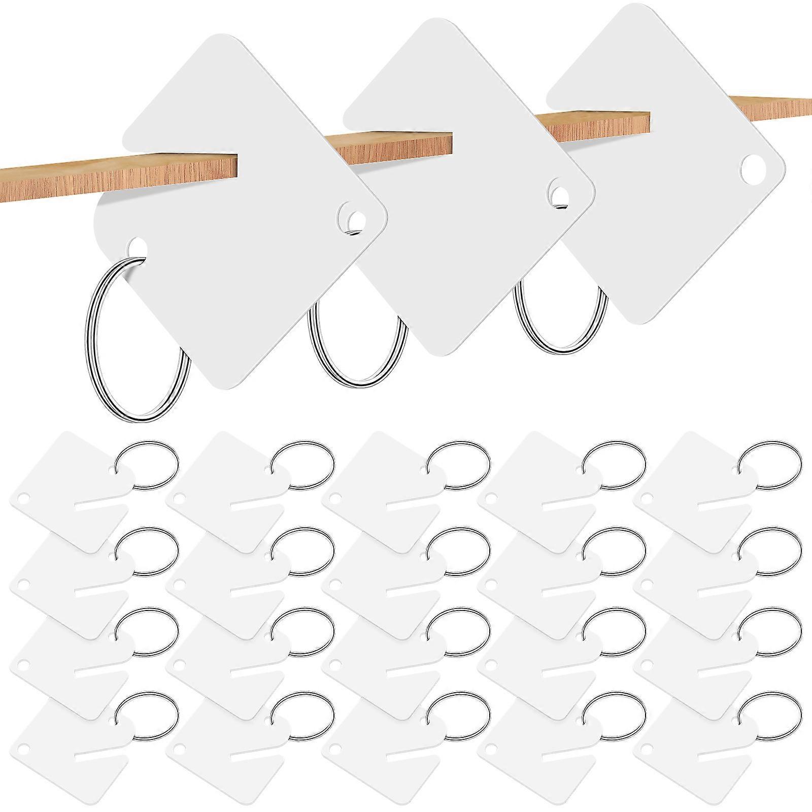 Labeling 60Pcs Blank Key Tags For Keychains Accessories With White Acrylic Material And Practical Inventory Control