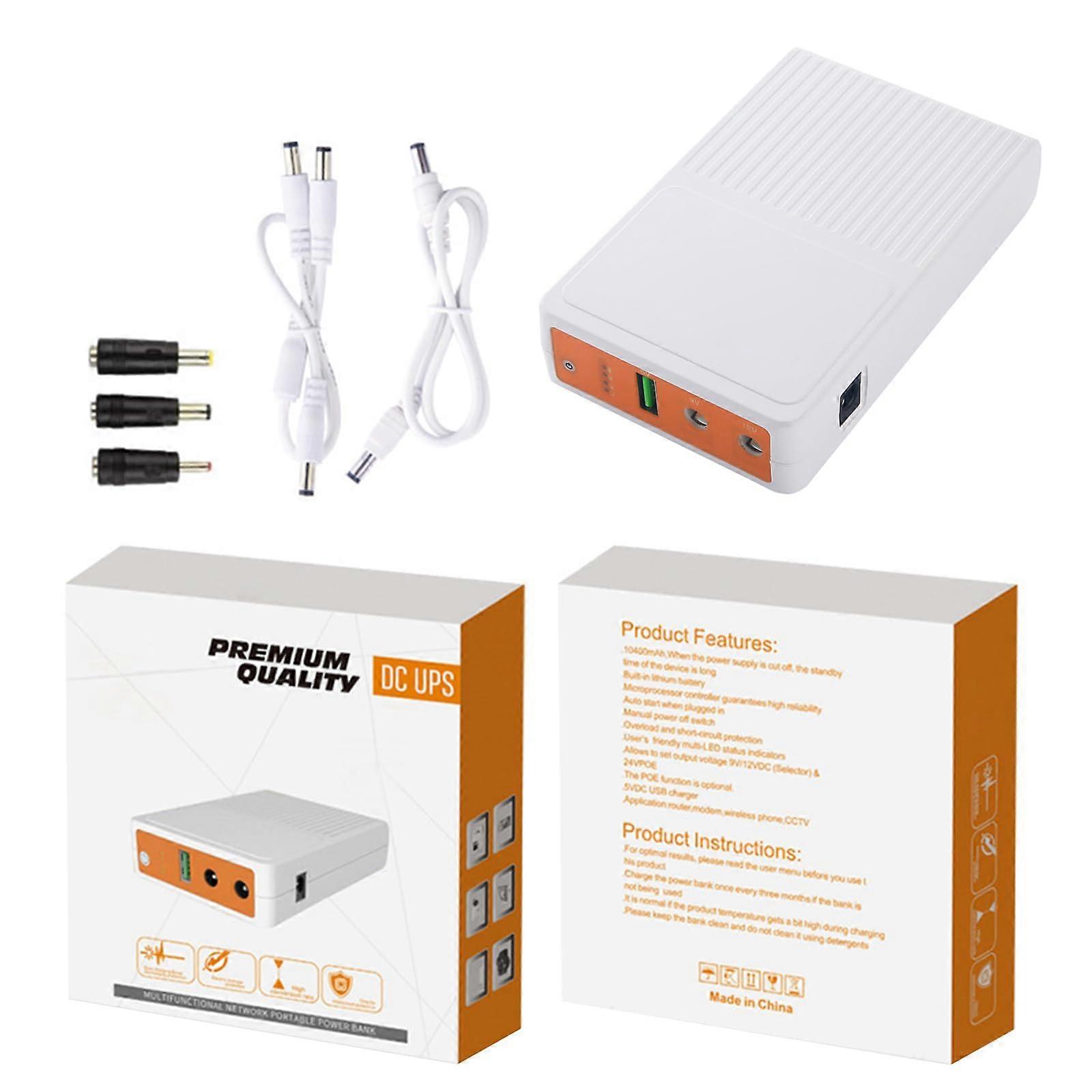 Desktop Battery Backup 10400mAh UPS For Home And Office 5V 9V 12V Outputs With Current Transfer