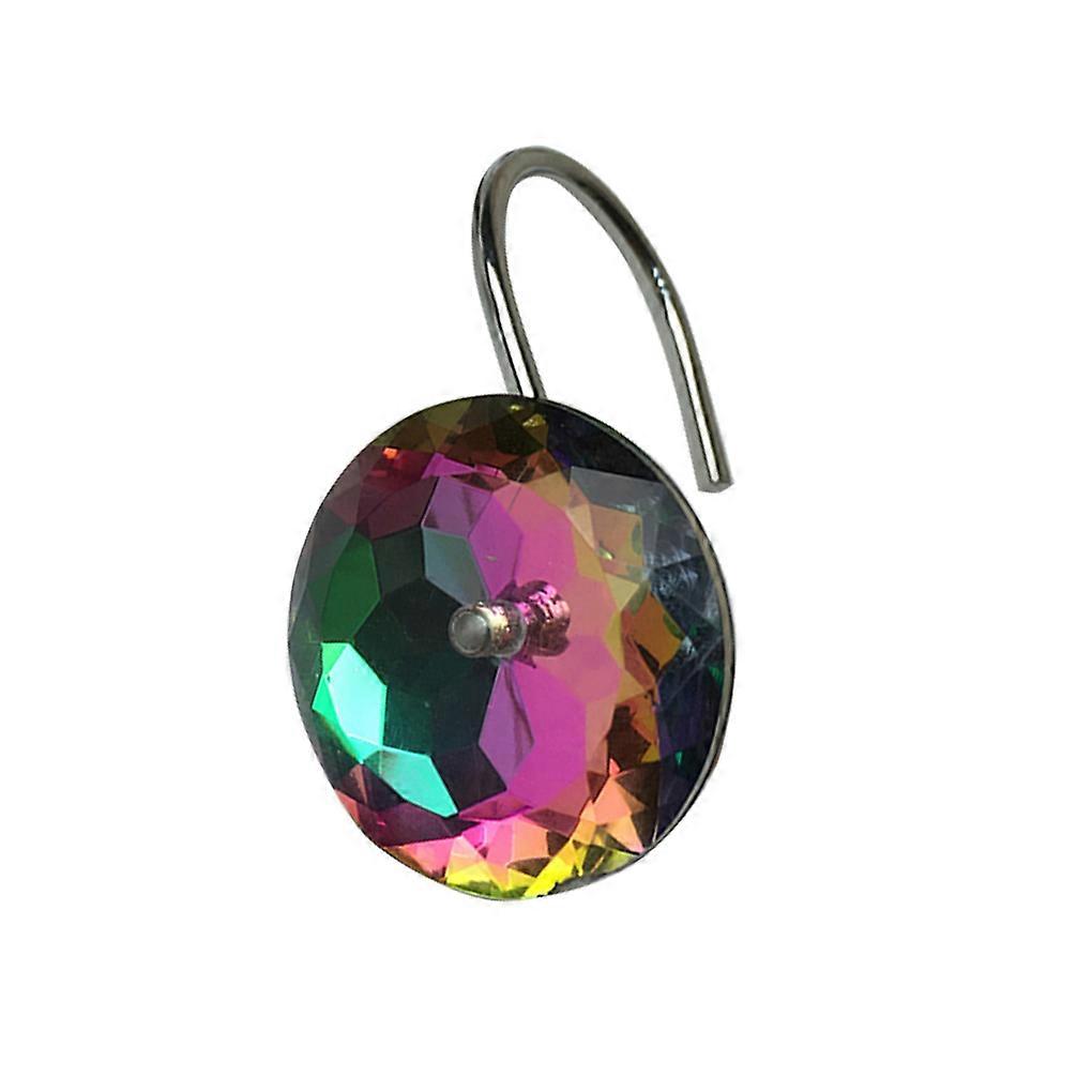 12pcs Window Curtain Hook Rings Acrylic Colorful Large Rings Acrylic Colorful Large Round Crystal Decorative Rustproof