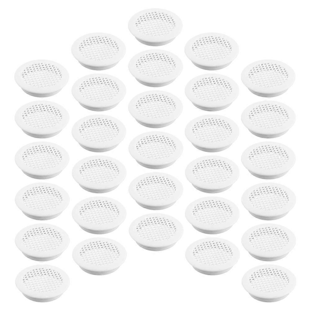 Cabinet Air Vent Soffit Vent for Ventilation 100Pcs White Plastic
