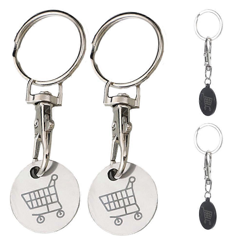 Trolley Token Keychain Metal Keyring for Hanging Keys 16Pcs Assorted