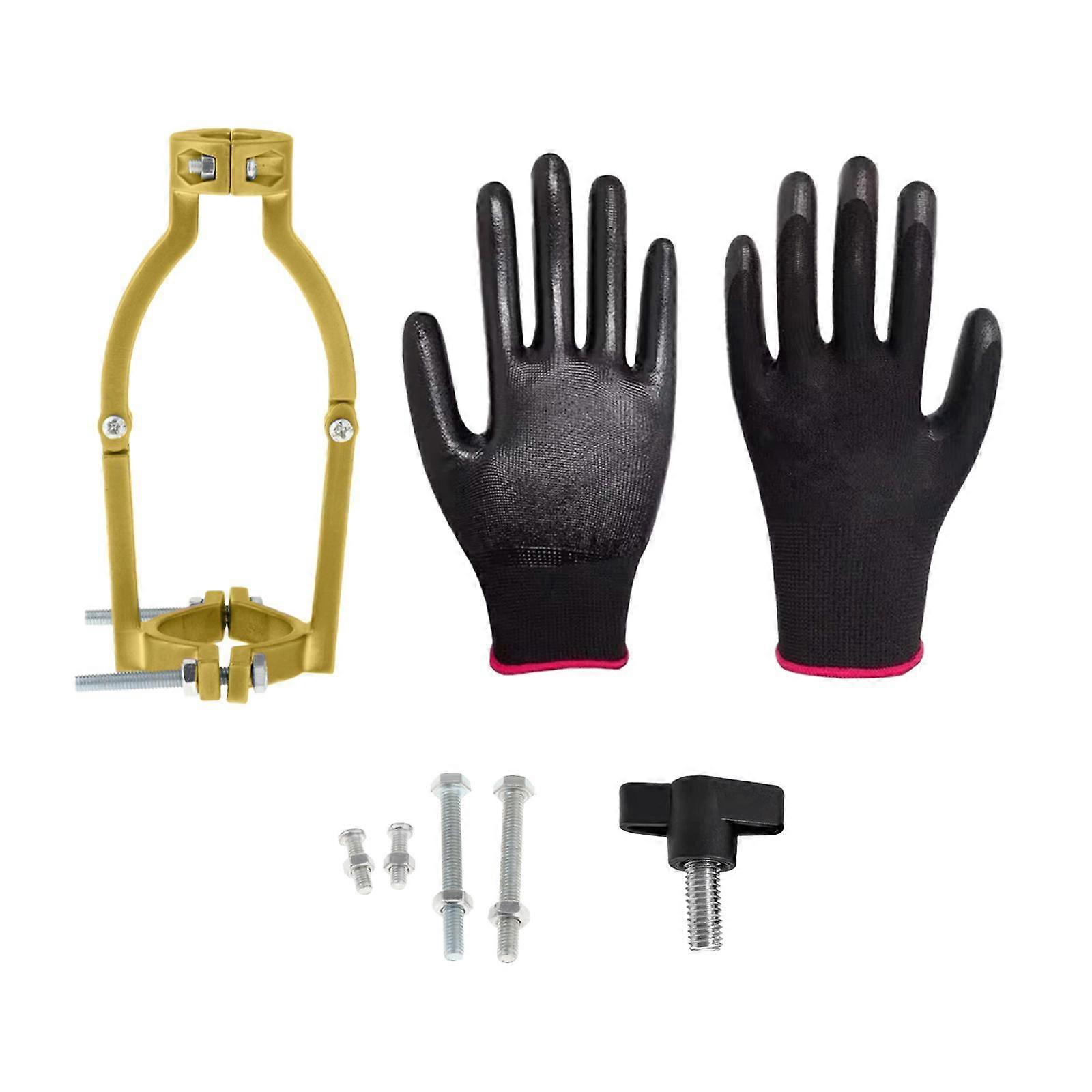 Square Hole Drill Fixed Bracket Set and Gloves for Drill Machine Style C