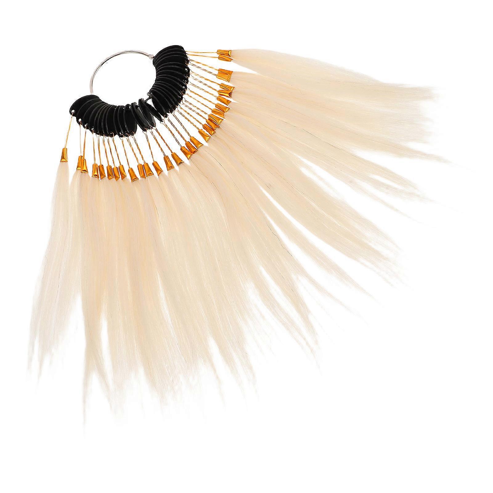 White Human Hair Samples for Hair Coloring Practice 4Sets Rings