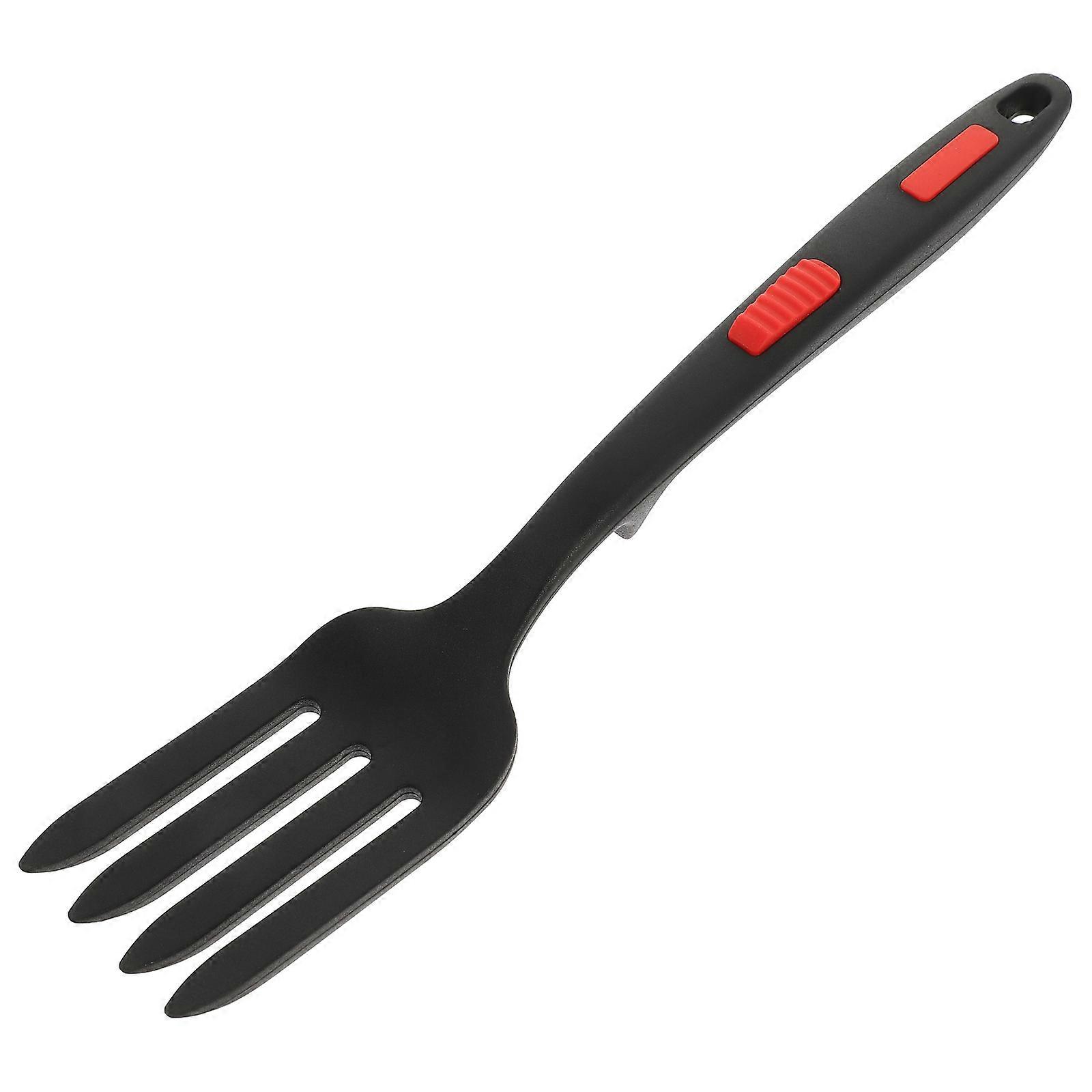 Household Silicone Dinner Fork Black 5Pcs for Convenient Kitchen Use