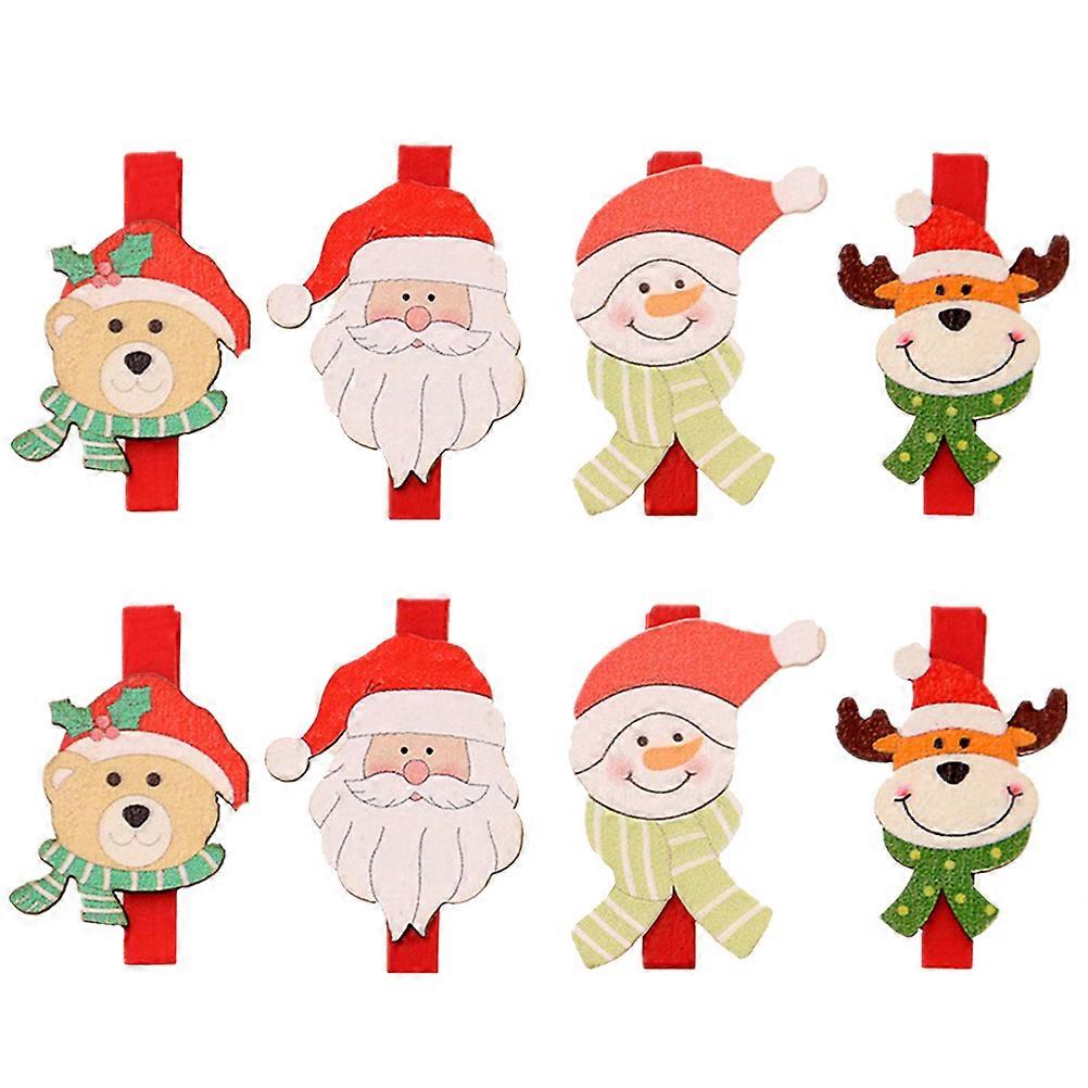 Delicate Cartoon Christmas Clips 24Pcs Featuring Snowman Design And Deer Design Ideal For Holding Memories In Various Occasions