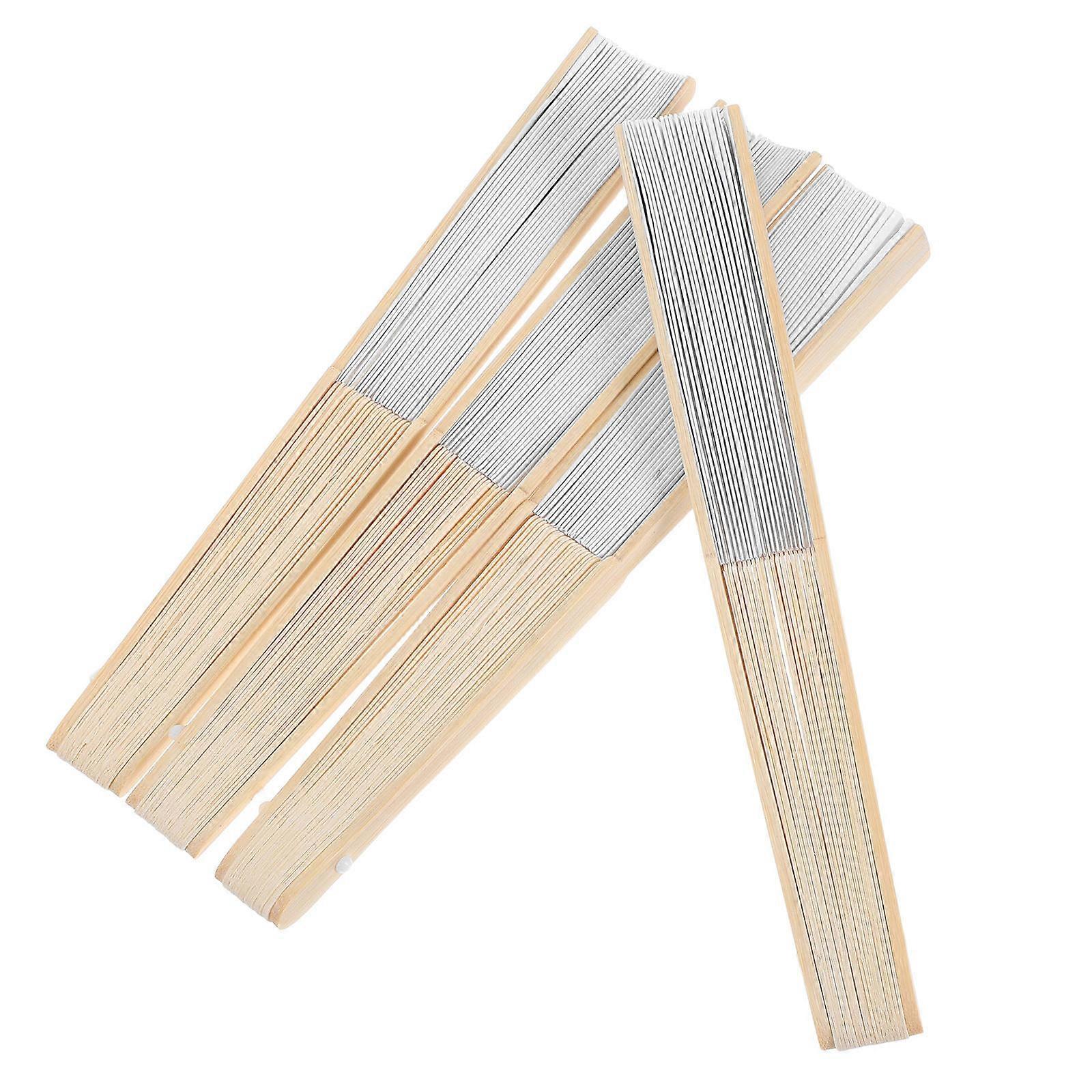 Performance Folding Fan White 12Pcs for DIY Painting and Decoration