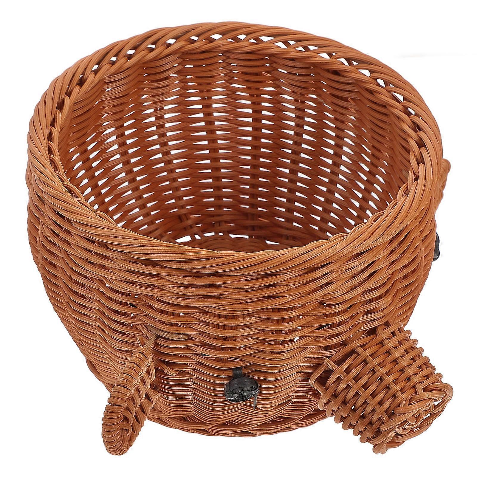 Kitchen Basket Imitation Rattan Baskets for Storage 2Pcs Brown Functional Storage