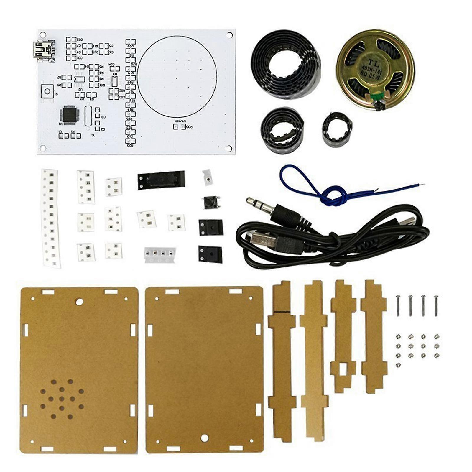 PCB DIY Kit LED Music Display Speaker For Practicing Assembly Display Color Screen Speaker