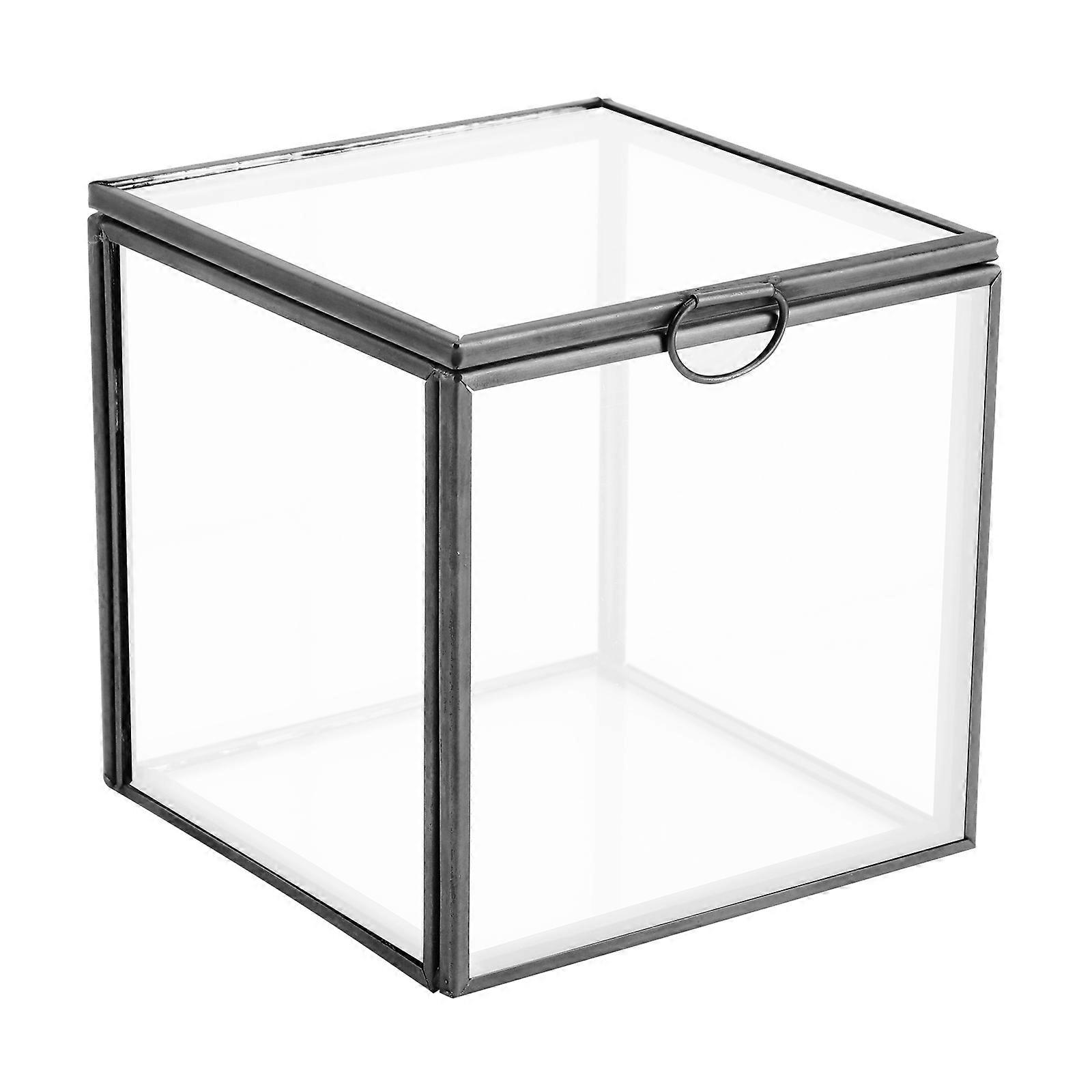 Retro Jewelry Box Geometric Square Case for Storage 1Pcs