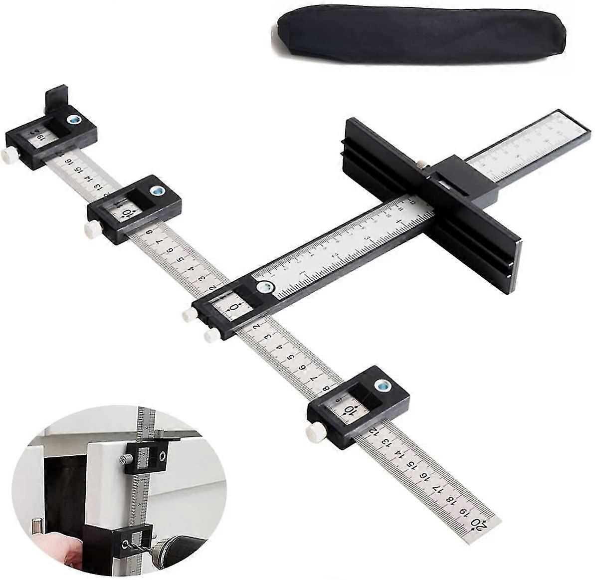 Punch Locator Justerbar Drill Guide Sleeve Cabinet Hardware Jig Templat Måleverktøy