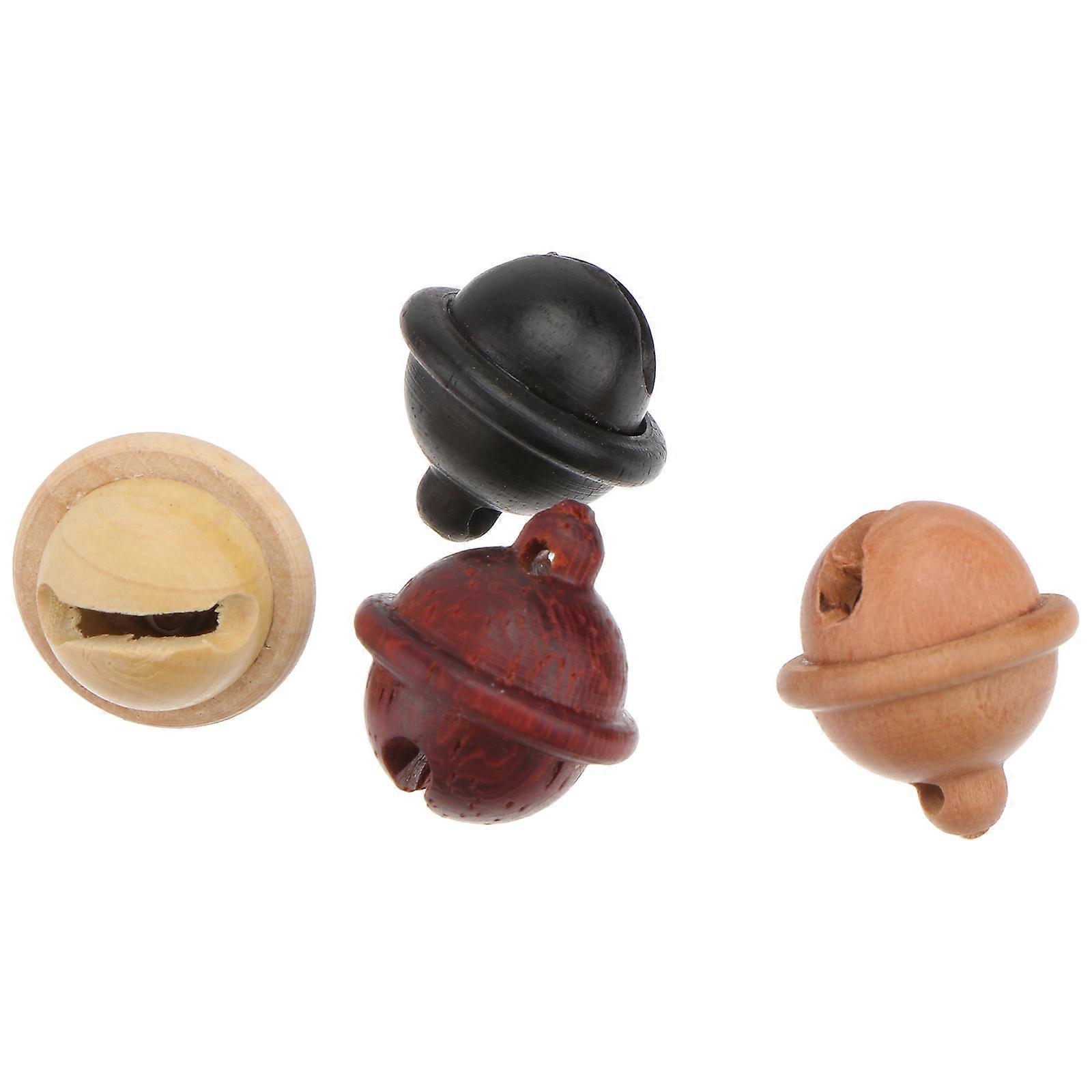 Small Decorative Bells Wood Bell for Craft 8Pcs Assorted Color Mini Bells