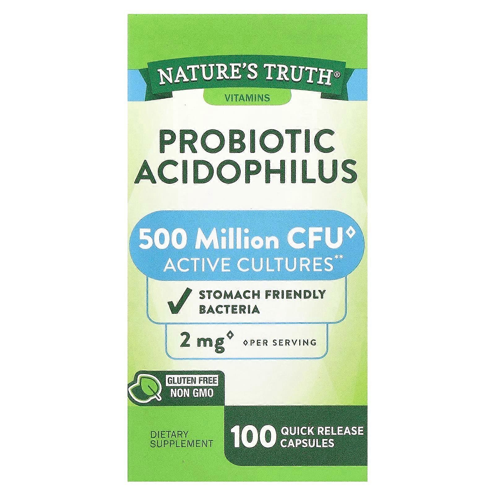 Probiotic Acidophilus, 2 mg , 100 Quick Release Capsules (1 mg per Capsule)