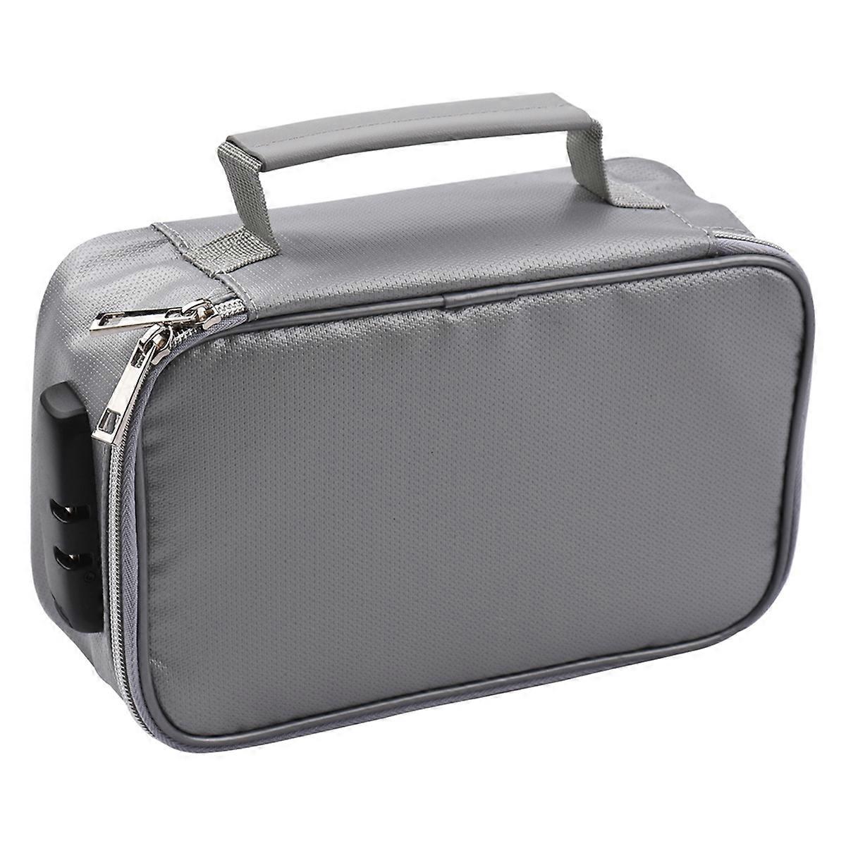 File Document Bag Safety Organizer with 3-Digit Lock Zipper Closure Fire & Water Pouch Multi-Layer Card Case