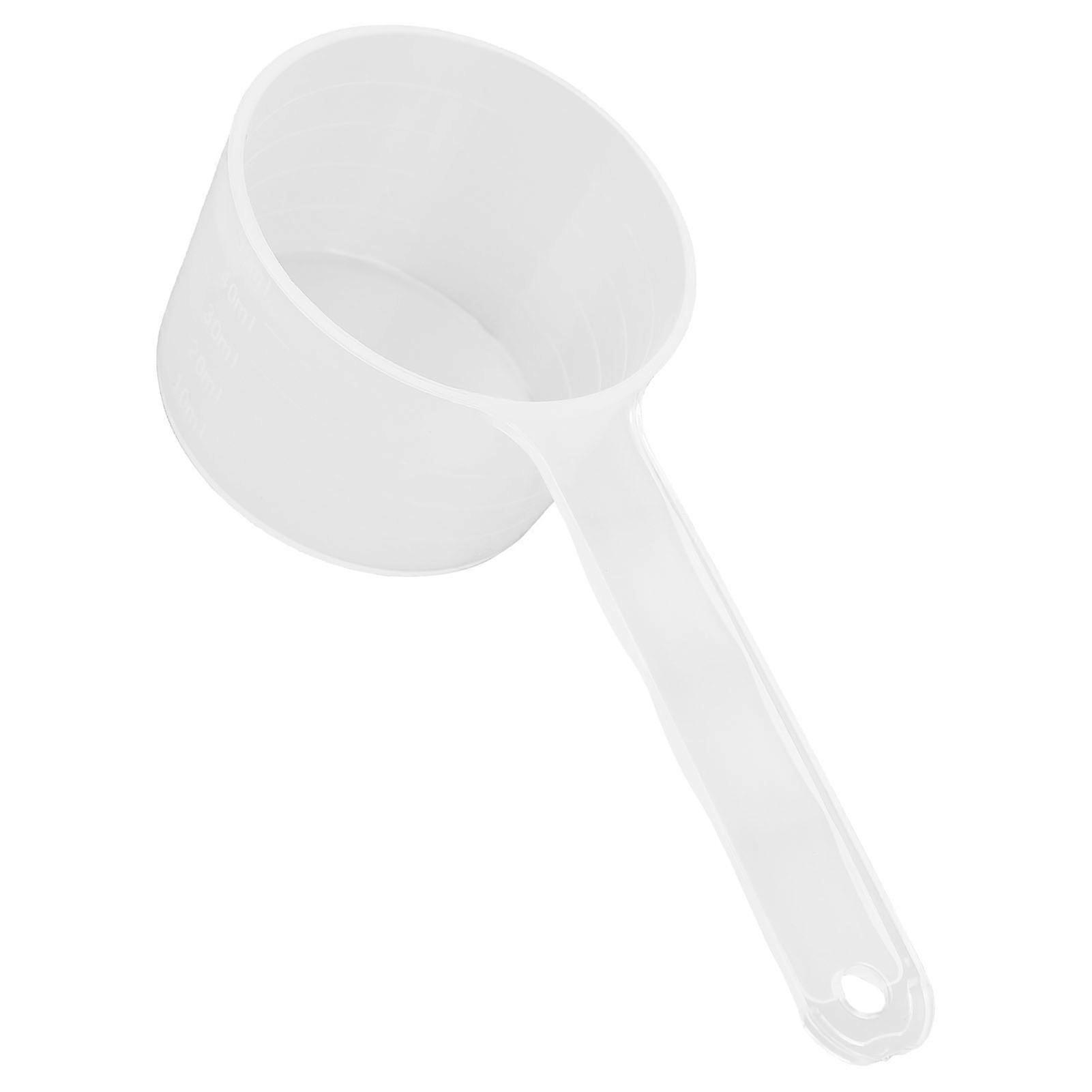 10pcs Plastic Measuring Scoops Transparent Long Handle Measuring Spoons With Scale for DIY 