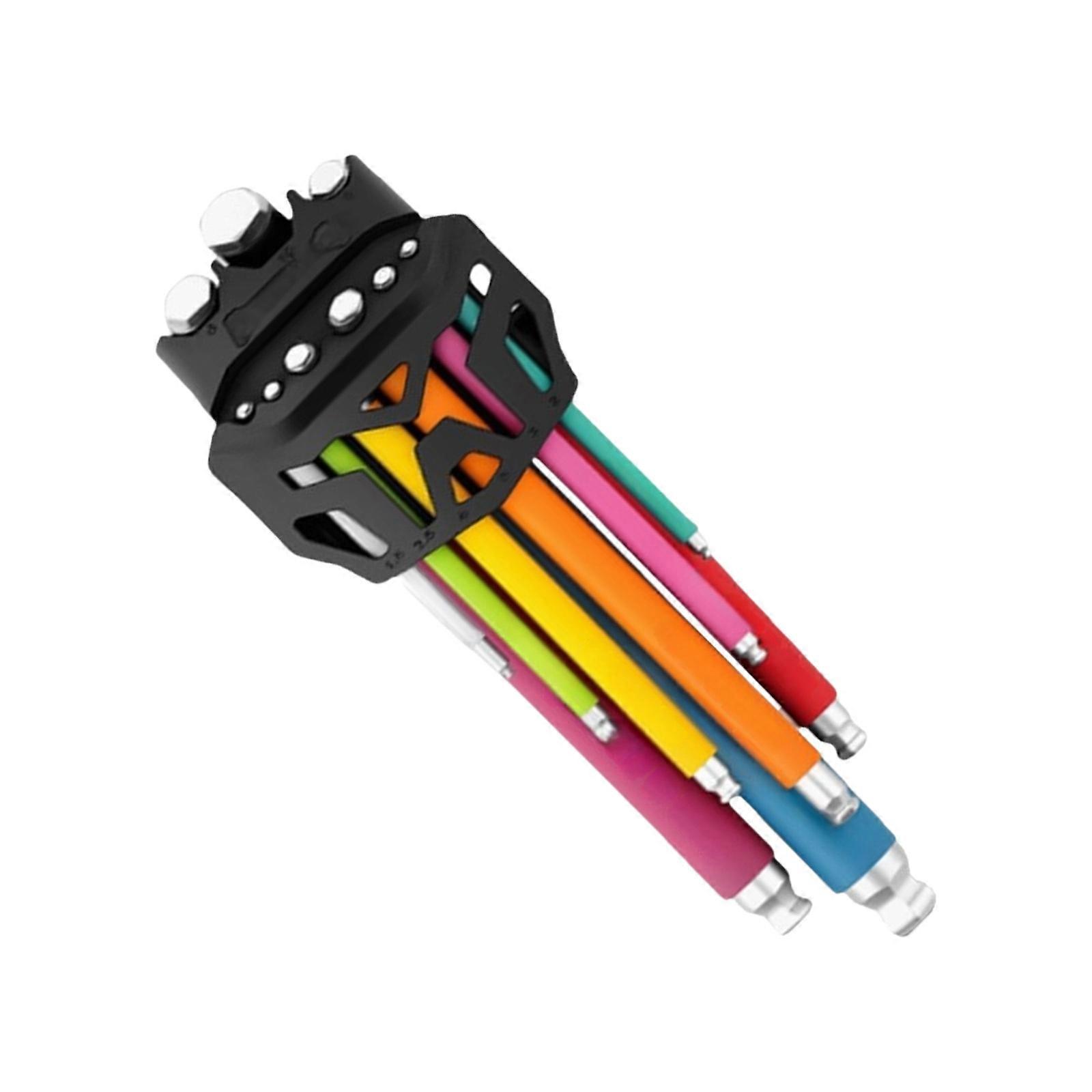 9 Piece Professional Key 1.5-10mm Socket Wrench Set Mechanical Repair Tool Hex Key Set Multicolor