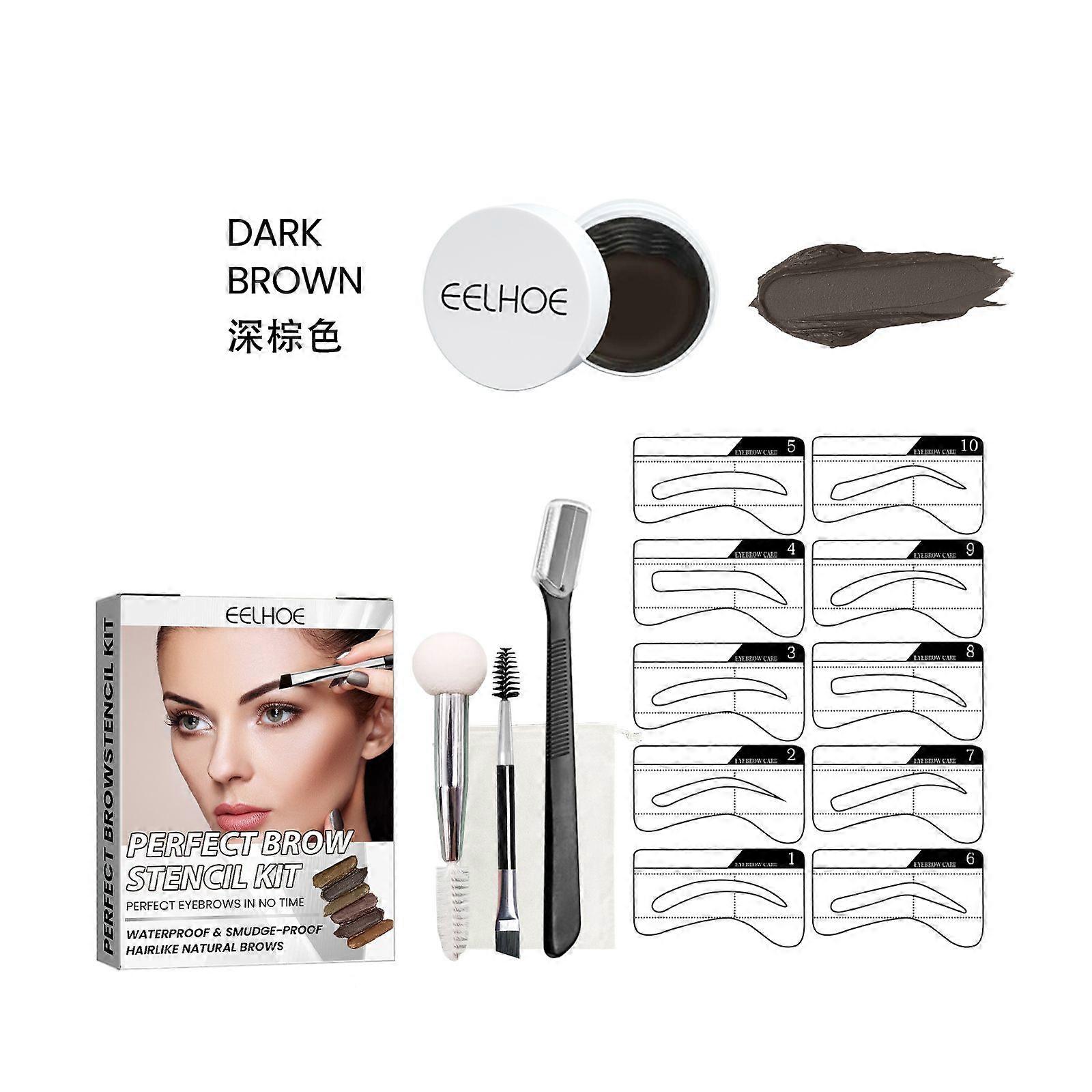 Eelhoe Brow Cream Set Waterproof Smooth Easy To Color Not Smudge Smear-Proof Makeup Thrush Eyebrow Shaping Natural Three-Dimensional Brow Cream