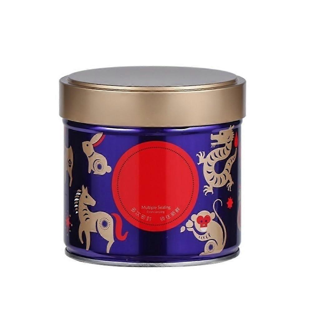 Tea Storage Container Jar Small Round Tin Can Tea Organizers Single Jar Retro Chinese Style Model A M