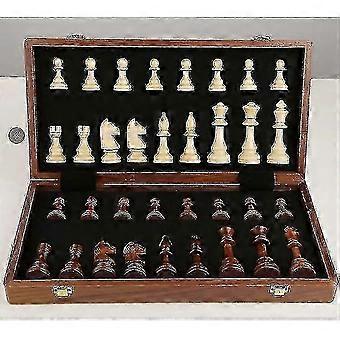 Wooden Chess Set 45cm Large Folding Chess Board Game 2 Extra Queens