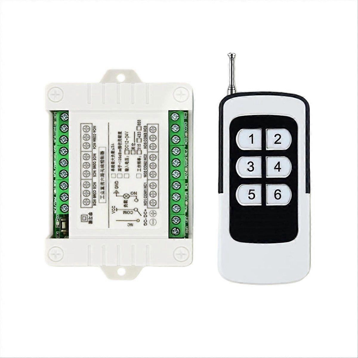 433 MHz 6CH Wireless Remote Control Switch DC 12V-36V Remote Control System Receiver Transmitter Re