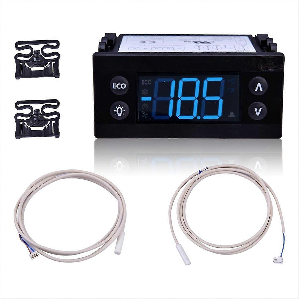 ERC112D Temperature Controller Kit, Electronic Refrigeration Controller with Dual Sensor Probes,00C3