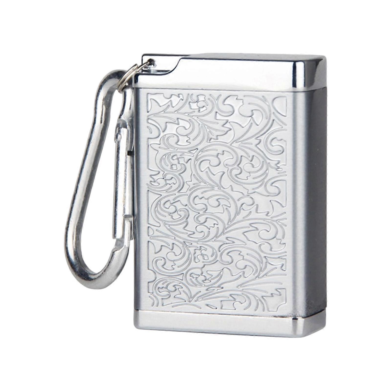 Metal Keychain Ashtray For Travel Ashes Container Holder with Secure Lid For Park Beach And Commutes Camping Essensial  silver