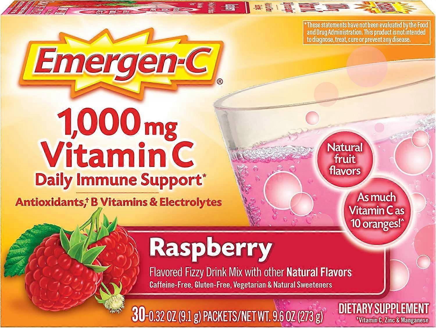 Emergen-c 1000 Mg Vitamin C, Raspberry, 30 Ea