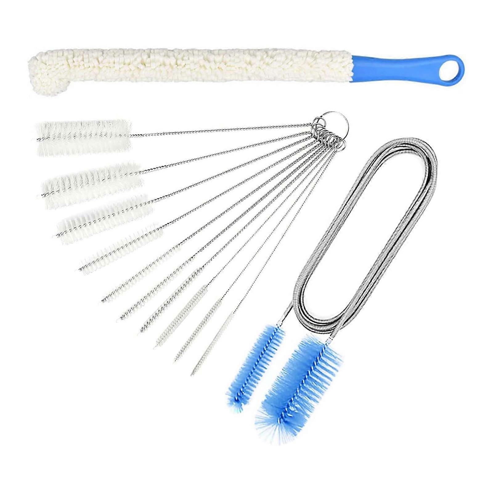 12Pcs Flexible Drain Cleaning Brush Set Rustproof Metal Brushes For Stubborn Clogs In Sink Tube Bottles Narrow Channels Multicolor