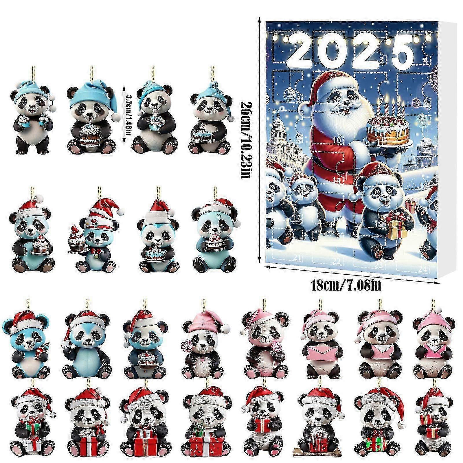 2025 Weihnachten Advent Blind Box Countdown Kalender Blind Box Neujahr Panda Anhänger Christbaumschmuck