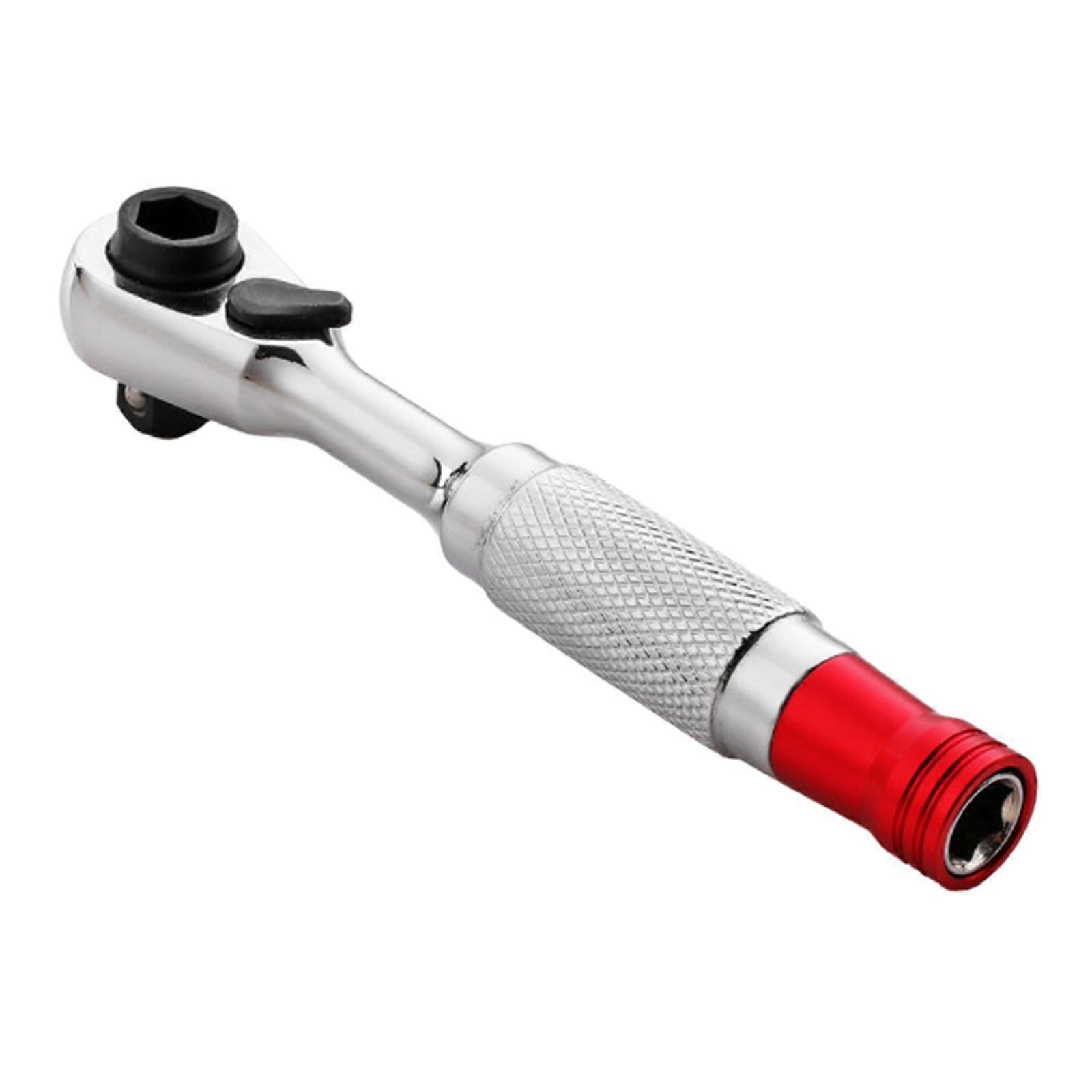Socket Wrench 1/4" Drive Ratchet Handle Steel Construction Professional Precisions Mechanics Tool Multicolor
