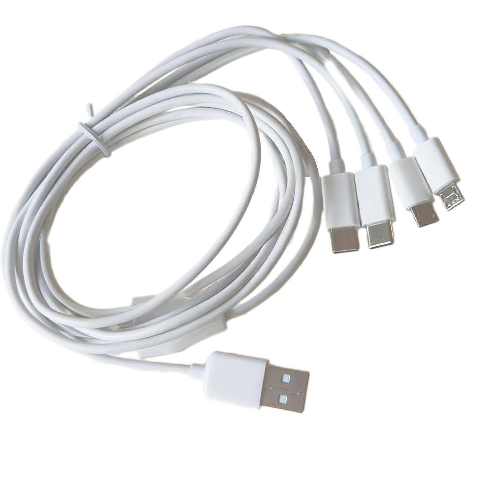 Universal USB Charging Cable with Type C Micros USB End MultiCharging Cable Perfect for Multiple Device Compatibility  White