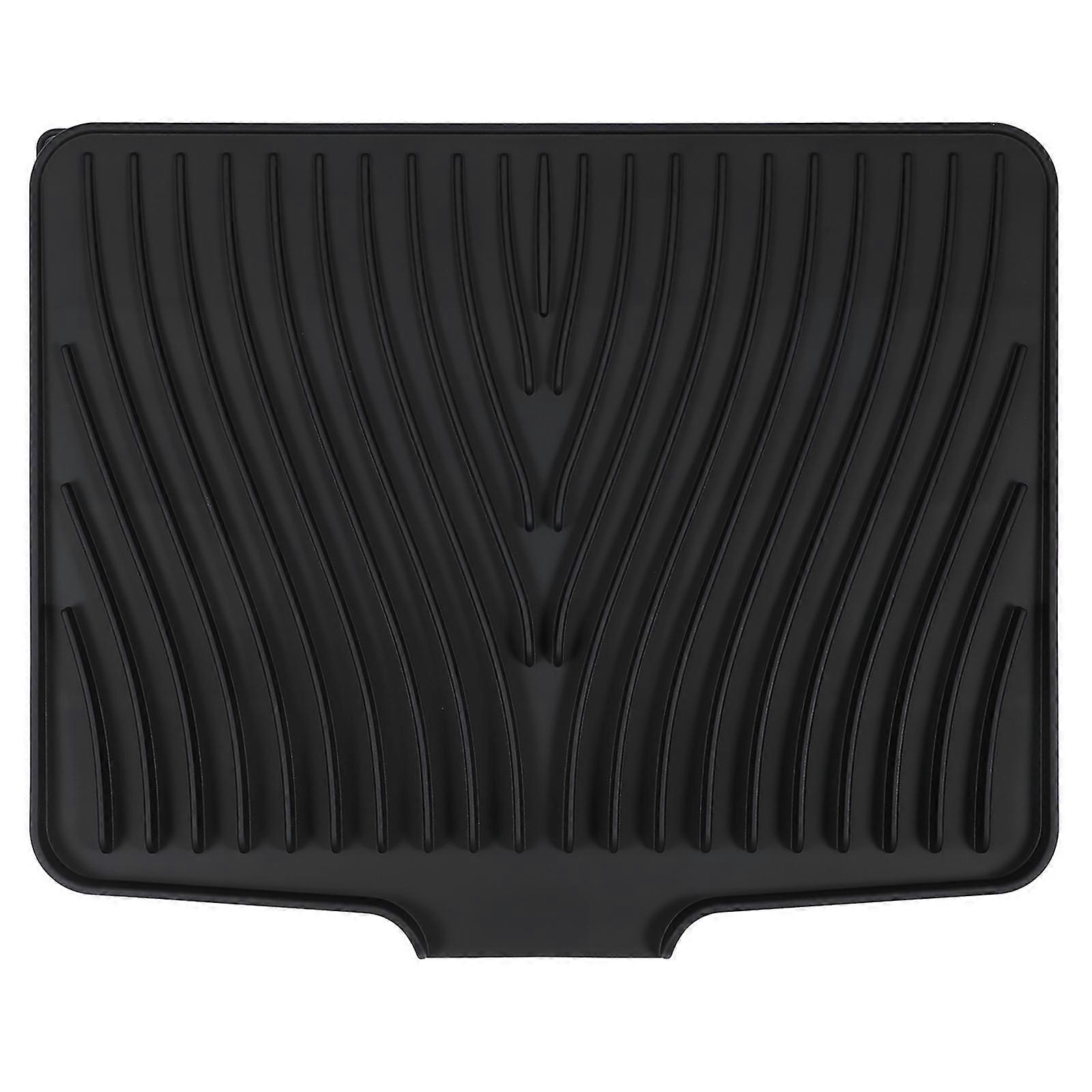 Tappetino drenante per lavello da cucina con forma inclinata che mantiene la protezione della superficie in materiale siliconico nero per bagno, confezione da 1