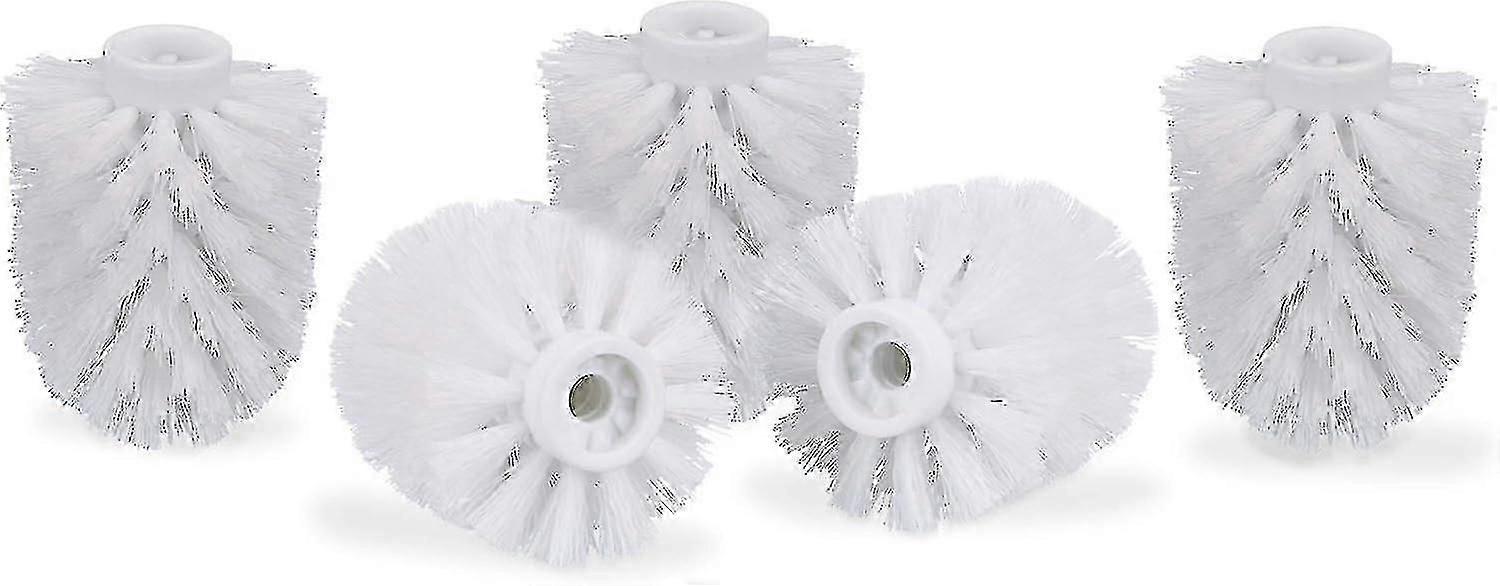 طقم رأس فرشاة تواليت من 5 قطع, فرش تواليت سائبة سلك 9.5 مم, قطر رأس الفرشاة البديلة 7 × 9 سم, أبيض