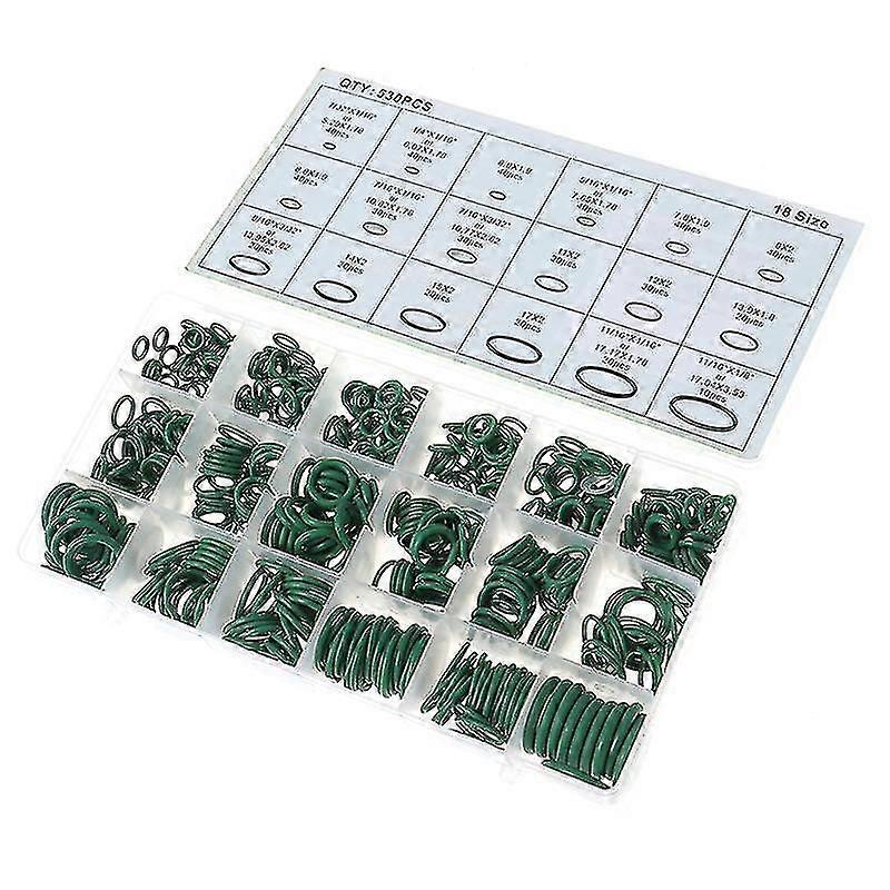 Σετ 530 τεμαχίων στεγανοποιητικού δακτυλίου O R134a για επισκευή κλιματιστικού αυτοκινήτου