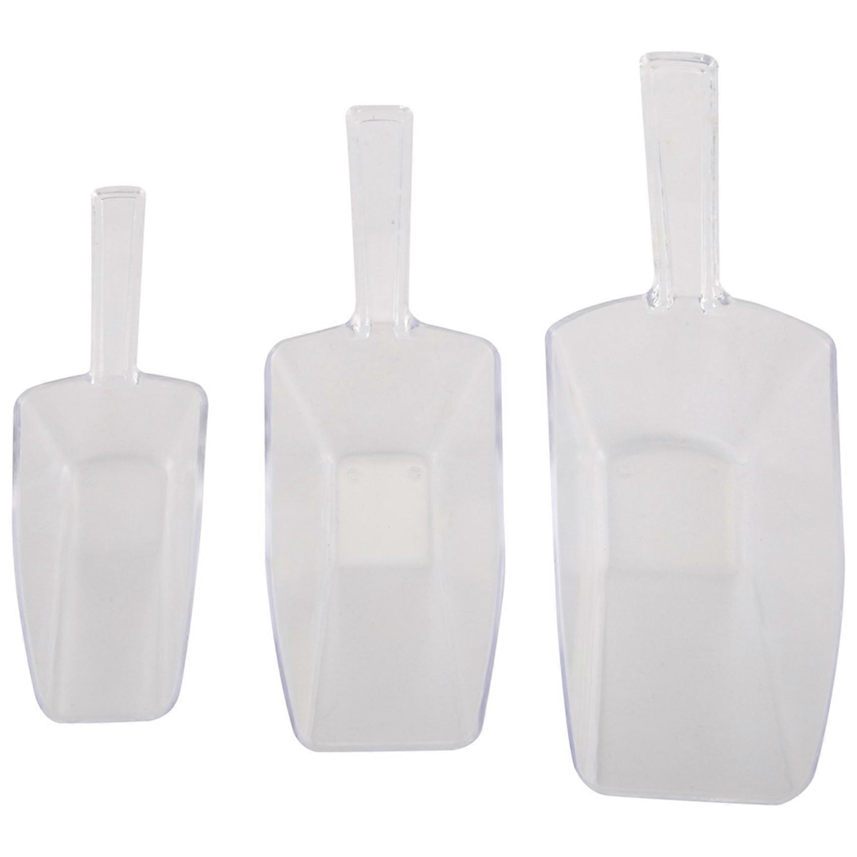 3 Piece Pallet Ice Scraper Shape Plastic Scoop - Transparent